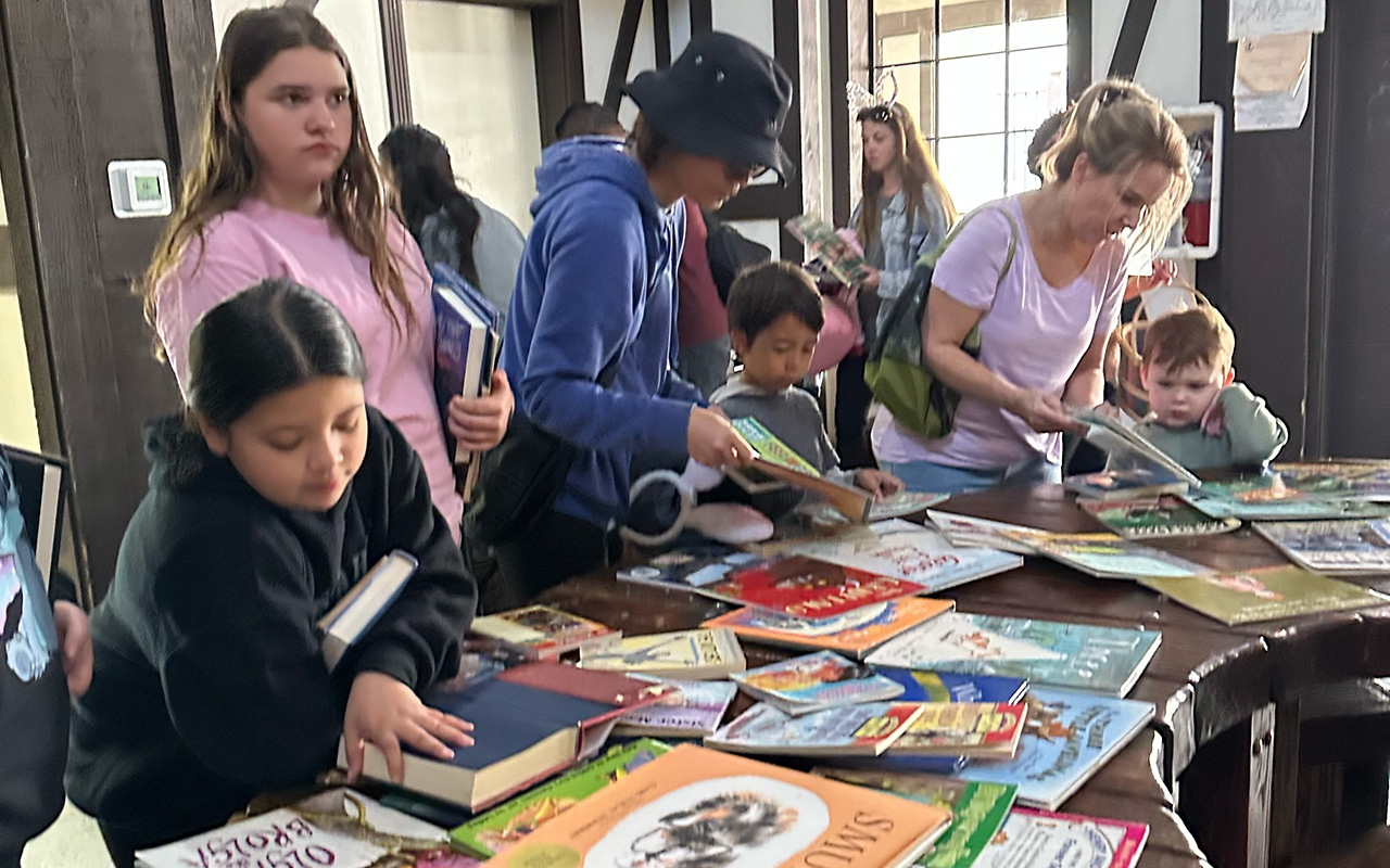 Children enjoy books donated by the Friends of the Orinda Library