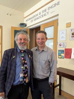 Orinda Librarian Michael Beller and author, Lafayette Vice Mayor John McCormick